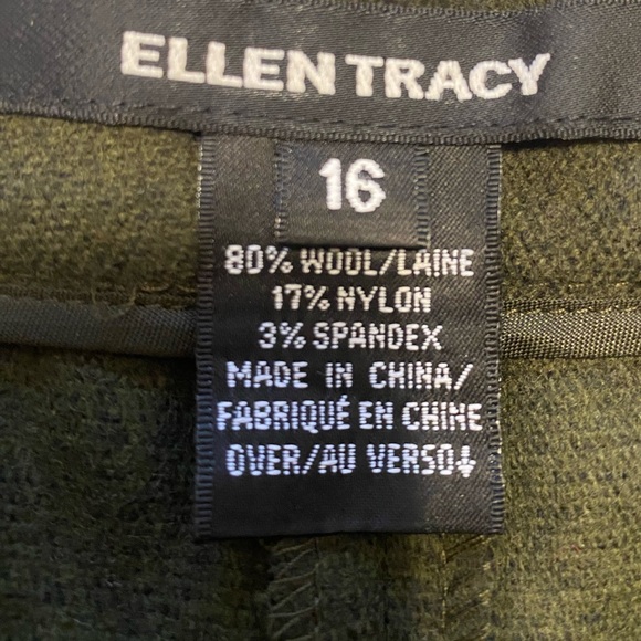 New dark green wool blend Ellen Tracy dress pants size 16 - Picture 11 of 15